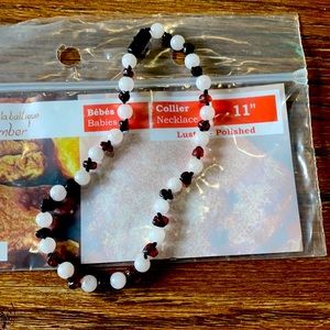 100% Baltic Amber & Rose Quartz Polished 11”